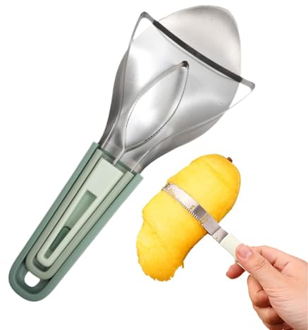 Affettatrice e spezzatore, tagliaverdure al mango e pelatore, 3 utensili da taglio in acciaio inox, per la casa, il ristorante