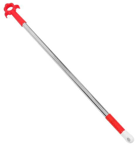 Cabilock Push-pull Vorhangstange Für Jalousien Und Geeigneter Fensteröffnungshelfer Für Platzsparende Kabellose Fensterdekoration Rot Mit Blumenmuster