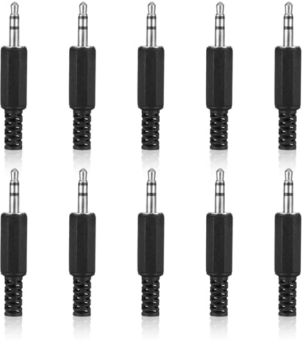 10 x 3,5 mm Ersatz-Reparaturstecker, TRS, 3-polig, Stereo-Stecker, Adapter, 0,3 cm Kopfhörerbuchsen-Adapter, Klinkenstecker, TRS-Mono-Stecker, 3,5 mm Löt-Typ, DIY-Audiokabelverbinder für