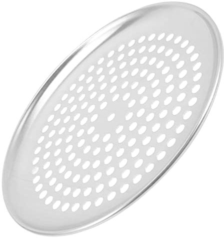 DIYEAH Teglia Per Pizza Rotonda Con Fori Per Ventilazione in Acciaio Per Cottura Uniforme Pizze Fatte in Casa o Surgelate