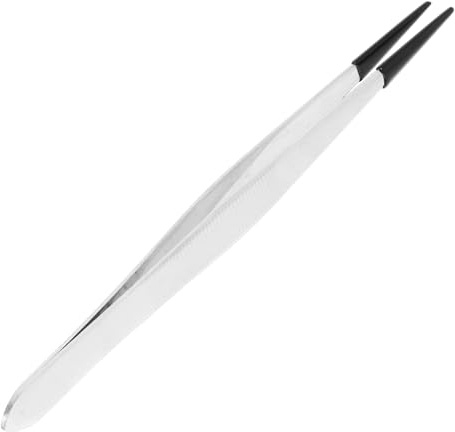 HOMSFOU Pinzas de acero inoxidable con puntas de goma para soldar, manipulación de monedas y aplicación de pestañas, herramienta versátil para manualidades, fabricación de joyas y proyectos de