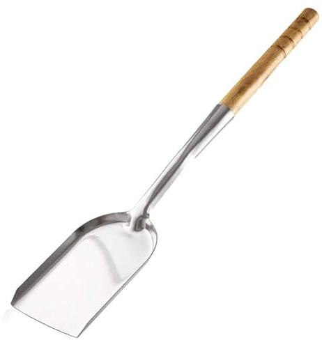 Pala de ceniza de 29 pulgadas de largo, pala de carbón para chimenea, bandeja de polvo para estufa de fuego, pala de horno con mango de madera extraíble, estufa de acero para hoguera al aire libre