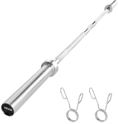 VEVOR Barra per Manubri da 1820 mm, Adatto per Piastre da 50 mm, Bilanciere Cromato con Impugnatura Zigrinata per Allenamento della Forza, Sollevamento Pesi, Barra per manubri, Capacità di 226,8 kg