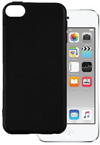 OAGELIM Schützende Telefonhülle für iPod Touch 7 - Schwarz | 4 Flexible stoßfeste Gel-TPU-Hülle, kratzfest und mit militärischem Fallschutz