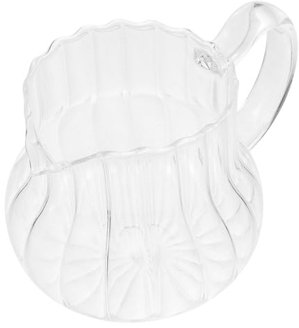 ULTECHNOVO Pot à Lait en Verre Transparent 200 Ml, Pichet à Sauce Cuisine Anti-fuite Bec Verseur Fin, Tasse à Thé en Verre pour Pâtisserie, Café, Restaurant et Usage Domestique