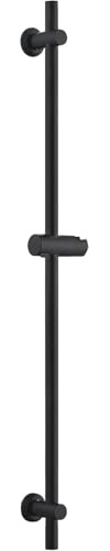 Görbach Duschset Edelstahl Duschstange mit Duschkopfhalterung 100cm Schwarz | Verstellbare Brausestange, passend für Standard-Handbrausen, geeignet für Bohrlochabstände von 30–94 cm