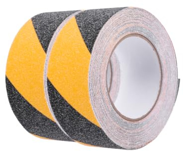 2 Rollos Cinta Adhesiva Antideslizante, Tiras Antideslizantes, de 50MMx10M, Alta Tracción Fuerte Apretón Abrasivo Cinta, Autoadhesiva de Seguridad Agarre para Interiores y Exteriores