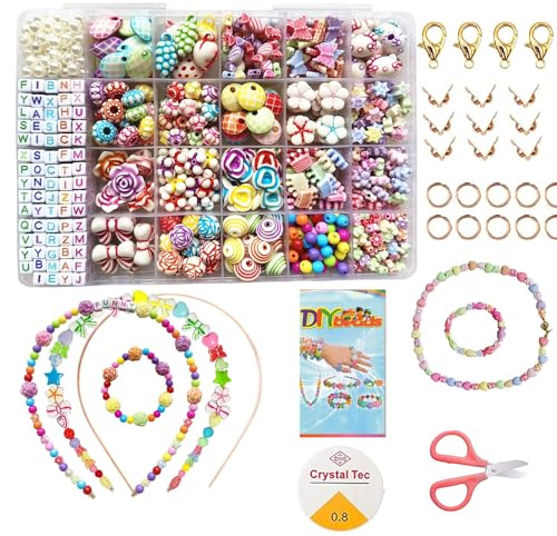 vytung 24 Arten Bunte Baby Stringing Perlen Spiel Schnürsystem Perlen Beads Spielzeug DIY Perlenschmuck für Kinder zum Basteln von Schmuck Ketten Armbändern (Color 6#)