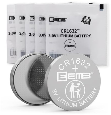 EEMB CR1632 Battery 5 PACK CR1632 3V Lithium Battery Button Coin Cell Batteries 1632 Battery ECR1632,DL1632 for Watch, Key Fob, Calculator, Car Remote, Mobile Game, Toys, Smart Devices
