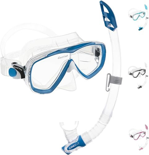 Cressi Estrella & Gamma - Schnorchelset Maske Estrella + Schnorchel Gamma, Transparent/Blau, Einheitsgröße, Unisex Erwachsene