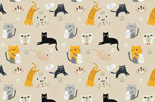 Baumwollstoff Kinderstoff Katzen Breite 160cm ab 50 cm (1m)