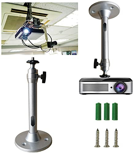Basetousual Deckenhalterung Beamer,Alu Beamer Halterung,Universelle Bwandhalterung Beamer,Deckenhalterung Schwenkbar Mini Beamer Halterung Decke für Überwachungsvideos, Alle Arten Von Projektoren