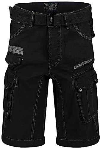 Geographical Norway Cargoshorts för män, sommar, bermudashorts, brinnande – produktion, svart, M
