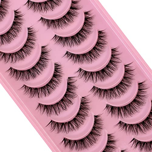 3D Falsche Wimpern,Natürliche Wimpern, Pure Handgemacht Natürlicher Look Flauschige Künstliche Wimpern,Multipack Strip Lashes 10 Paare (XM02)