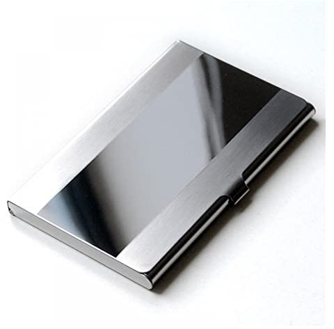 Visitenkarten Etui/Kartenetui Aluminium Tragbare Kreditkartenhalter Neue Edelstahl Visitenkarteninhaber Herren Silber Bank Kartenkasten Unisex ICH WÜRDE Kartenhalter Visitenkartenständer ( Color : A-5