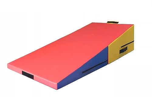 Rygcrud Faltbare Gymnastikmatte Mit Neigung, Tumbling-Matten Mit Tragegriff, Käsekeil Gymnastikmatte Für Heimgymnastik, Aerobic (Farbe : C, Größe : 120x60x35cm)