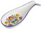 Baroni Home Poggiamestoli Decorato in Ceramica, Accessorio da Cucina Colorato Resistente, Linea Flora, 8x22x3 cm