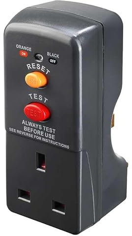 Newlec Masterplug ARCDKG RCD Plug-in Adapter Circuit Breaker Safety Trip Switch Garden