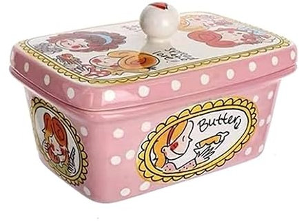 MbeLLO Boîte de Rangement de Beurre avec Couvercle, beurrier en Porcelaine au Beurre, beurrier à la crème for la Maison et Les Cadeaux avec Couvercle, Joli récipient de Rangement en céramique