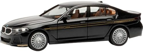 Herpa modellbil BMW Alpina B5 limousine, svart, miniatyr i skala 1:87, samlarföremål, tillverkad i Tyskland, modell av plast