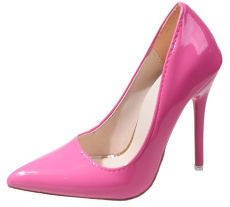 Minetom Damen Pumps Spitz Stiletto Lackleder Schuhe High Heels Abendschuhe Absatzschuhe Elegant Hochzeit Hoher Absatz Party Schuhe A Rose 35 EU