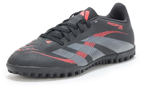 adidas Unisex Predator Club Turf Sneaker, Black/Grey/Lucid Red, 11 US Men