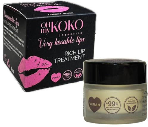 OhMyKoko | Siero Labbra Idratante e Volumizzante con Acido Ialuronico | Balsamo Labbra Solido Naturale | Con Collagene Vegetale, Vitamina C e Aloe Vera | Nutre, Ripara e Riempe | 10 ml