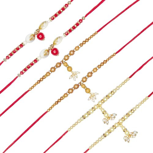 Set of 6 Rakhi for Brother Rakhi Thread for Bhai Bhabhi Bhaiya and Bhatiji veera Raksha Bandhan Rakhi Set Dora Bracelet Kalwa with gift Pack for Brother Sister Indian Traditional Festival (Design 7)
