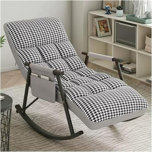 FZZIBQYR Living Room Leisure Rocking Chair,Rocker Recliner Chair Lounge Chair Modern Armchair Lounge Comfy Side Chair With High Backrest(Gray1)