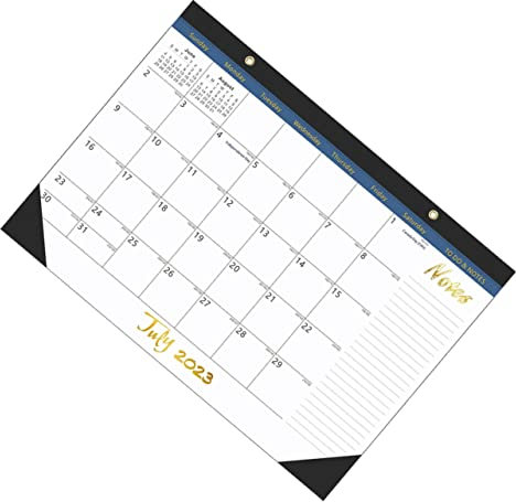 JEWEDECO Monatlicher Großer Wandkalender Englisch Mit Feiertagsübersicht Jahr Praktischer Haushalt Terminplaner Countdown Kalender Goldfarben