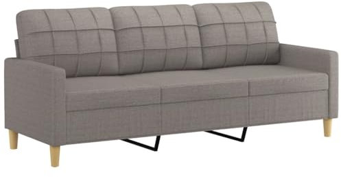 Gecheer 3-Sitzer Sofa Loungesofa Polstersofa Schlafsofa Bettsofa Gästesofa Modern Couch 3er Sitzsofa Polstermöbel für Wohnzimmer/Schlafzimmer/Gästezimmer, Taupe 180 cm Stoff
