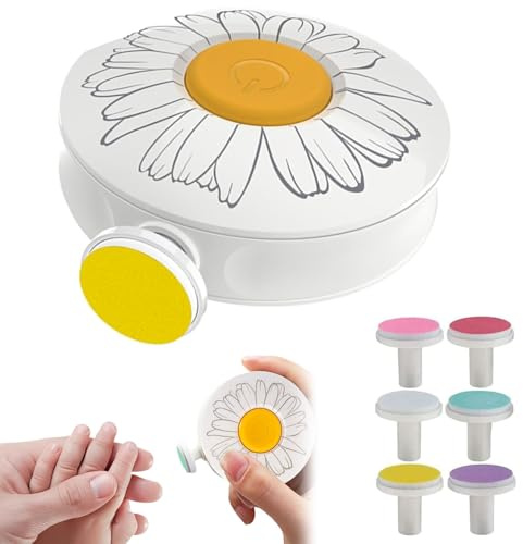Elektrisk nagelfil för barn, säker nagelklippare, barnnageltrimmers manikyrset, med 6 utbytbara sliphuvuden, för barn och vuxna – vit
