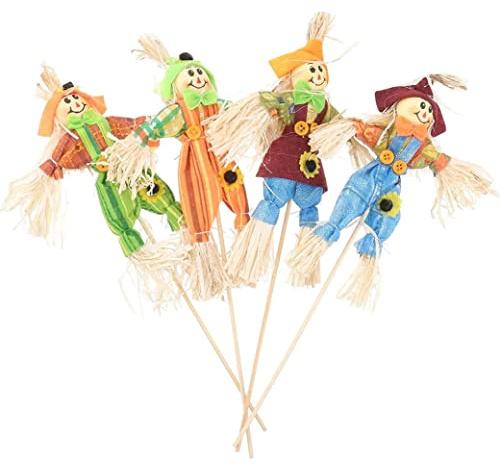 Veesper 4PCS Fall Scarecrow for Garden, Harvest Fall Scarecrows Decor Halloweens Ornaments for Garden Yard Thanksgiving Decorations Autumn Decorations