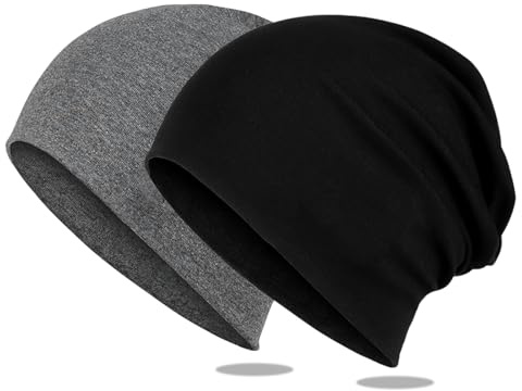 Wisebom Slouch Mössa Kvinnor Män Lättvikts Jersey - Beanie Skalle Sommar Unisex Bomullsmössor för alla årstider