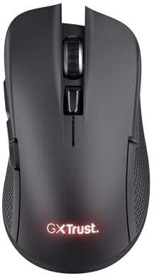 GXTrust Ybar Dual Kabellose Gaming Maus Bluetooth + 2.4GHz, Schwarz | Geringer Latenz, Wiederaufladbar, 200-7200 DPI, 70% Recyclingkunststoff, 6 Programmierbare Tasten, Gaming PC Laptop