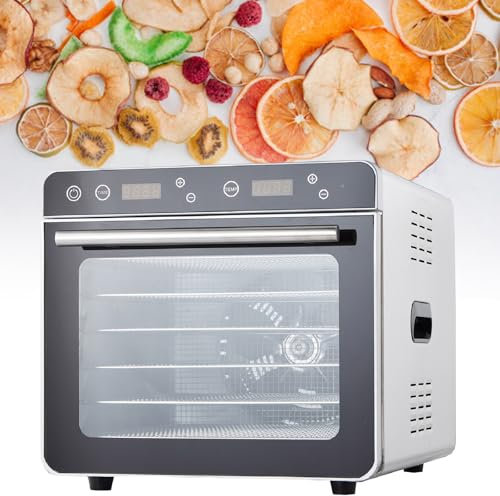 Deshidratador De Frutas, Temporizador Digital Ajustable Y Control De Temperatura | Secador Para Carne Seca, Hierbas, Carne, Res, Frutas Y Verduras Secas,8Tray-220V