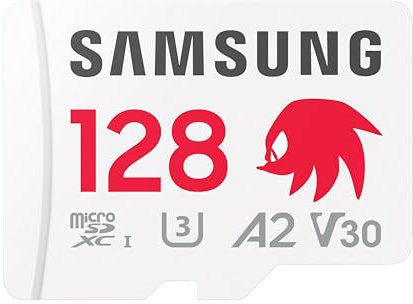 Samsung Tarjeta microSD Sonic Pro Plus para Consola de Juegos, Tarjeta de Memoria 128 GB, UHS-I U3, Full HD y 4K UHD, hasta 180 MB/s, MB-MD128SA