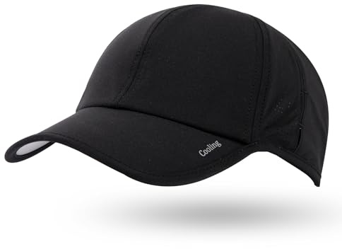 TOP-EX L/XL/XXL Atmungsaktivem Baseball Cap Herren UV-Schutz Sommer Kappe Sonnenhut Basecap Running Cap Sports Golf Cap mit Sonnenbrillenhalter Faltbar Schwarz L