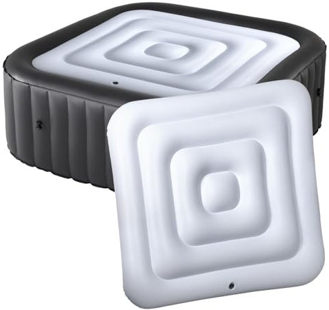 Energy Saving Spa Cover Inflatable Hot Tub Cover Lid Protective Rain Overflow Heat Insulator Technology Square Bladder Fits All 6 Person 160cm