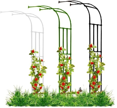 Halber Gartenbogen Rosenbogen Aus Metall Stabil Rankbogen Metall-Gartenspalier Für Pflanzen Zur Unterstützung Von Rosen, Die Torbogen-Gartendekoration(Schwarz,W 120 x H 240 cm)