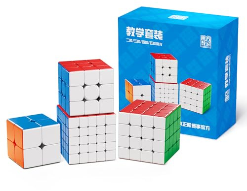 MoYu MFJS WCA 2 x 2 3 x 3 4 x 4 5 x 5 cm, set di puzzle Stickerless MOFANGJIAOSHI Magic Bundle Collection Puzzle Speed Cube (MFJS WCA 2345 cubi)