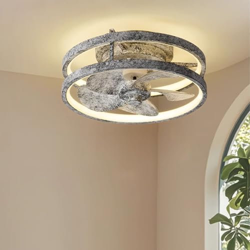 Infinitamente Dimmerabile Lampadario con Ventilatore da Soffitto per Cucina Luce Notturna Lampadario Ventilatore da Soffitto Vintage Adatto per Patio, Terrazza, Soggiorno(A)