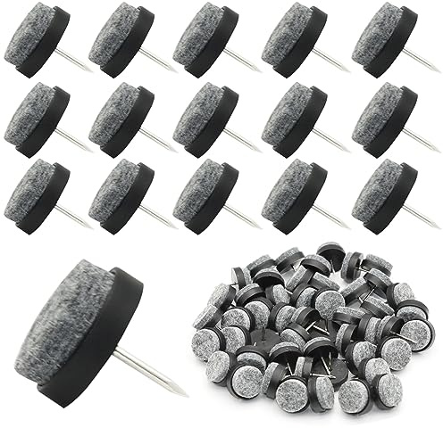 Filzgleiter Nagel 50 Stück – Ø 28mm Filzgleiter Schrauben, 5mm Dicke rutschfeste Möbelgleiter für Stühle, Tische und Möbel – Bodenschutz für Holz, Laminat, Fliesen – Abriebfest, geräuschreduzierend
