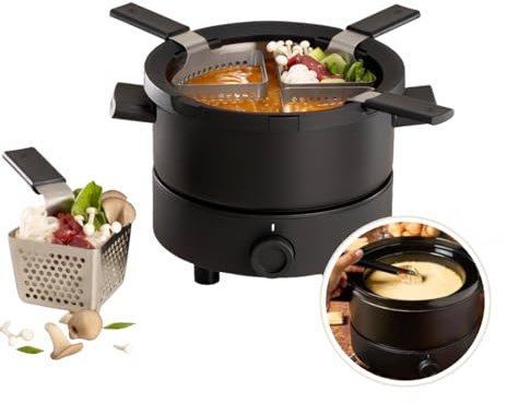 Fondussimo Evolution Fondue Électrique 3-en-1, 1,5 L, 2 à 4 Personnes