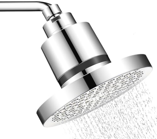 Hard Water Shower Filter Head - High-Performance Silver Showerhead with Built-in Filter for Clean Soft Water - Ideal for Home & Spa Use