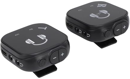 LUCKDANO di Monitoraggio Intraauricolare Senza Fili IEM Stereo 5.8G per Performance Dal Vivo Professionali e Registrazione in Studio | Accoppiamento di più Ricevitori | Tempo di Funzionamento 24