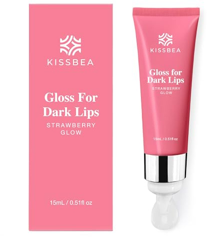 KissBea Lip Lightening for Dark Lips: for Smokers, Dry or Uneven-Toned Lips – Restores Natural Look & Moisture with VC, Lemon Peel & Licorice – Refreshing Strawberry Scent – 15 mL