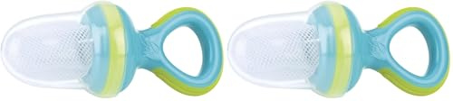 Nuby ID5397AQUA Fruchtsauger Nibbler mit Schutzkappe, Blau (Packung mit 2)