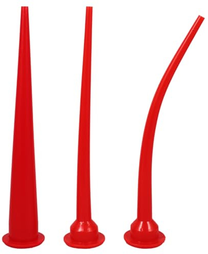 Hemobllo 3Pcs 12-Inch Extra Long Caulking Nozzle Tips, Flexible Extension Sealant Nozzle Set (1 Wide, 1 Slim, 1 Angled) for Hard-to-Reach Areas, Caulk Finishing Tool for Sausage Guns & Cartridges