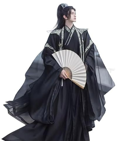 Stor Storlek Hanfu Herr Dam (S-3XL), Kinesisk Traditionell Antik Cosplay-dräkt, För Vår, Sommar, Höst,2XL,Black